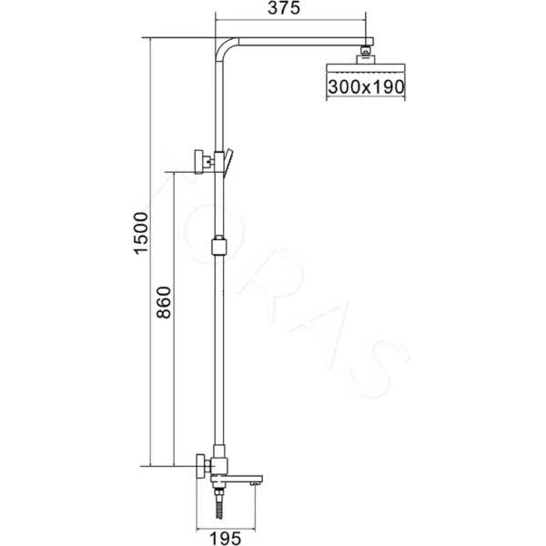 Душевая стойка с термостатом Rose R1096