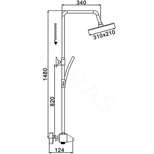Душевая стойка с термостатом Rose R3736H