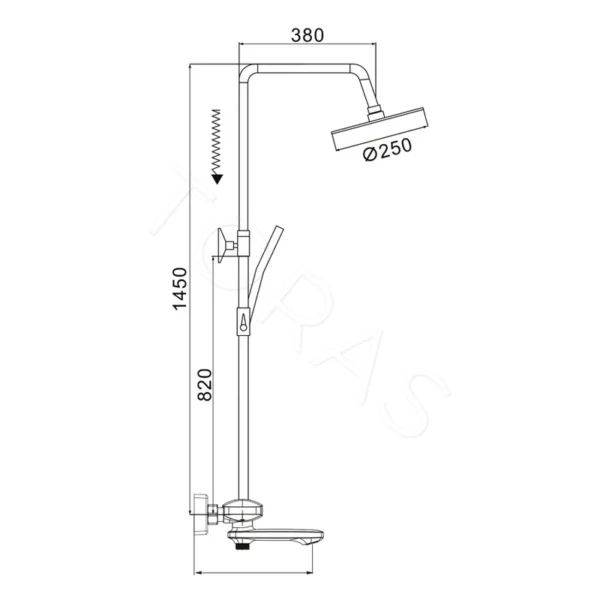 Душевая стойка со смесителем Rose R3936H