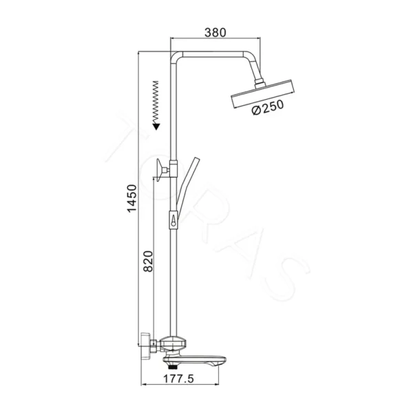 Душевая стойка с термостатом Rose R3996F