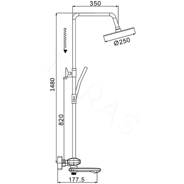 Душевая стойка с термостатом Rose R3996H