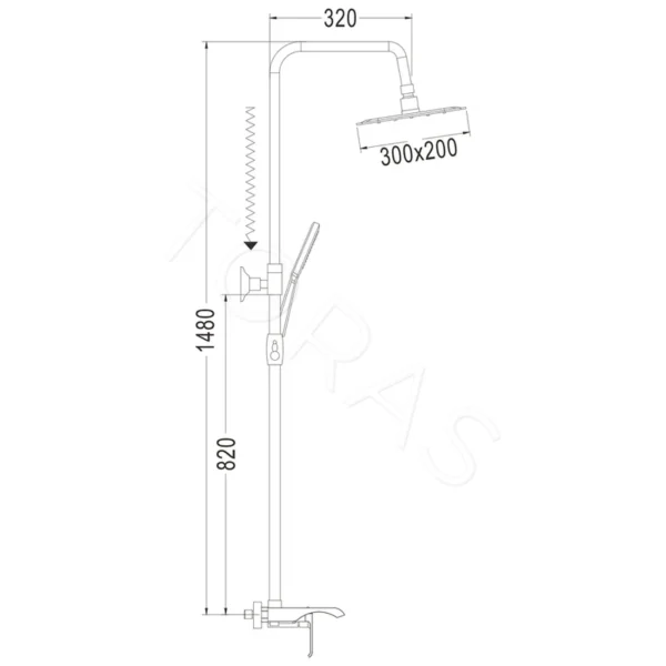 Душевая стойка со смесителем Rose R1736