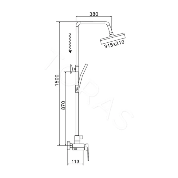 Душевая стойка со смесителем Rose R1836H-6
