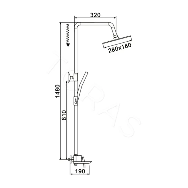 Душевая стойка со смесителем Rose R2736