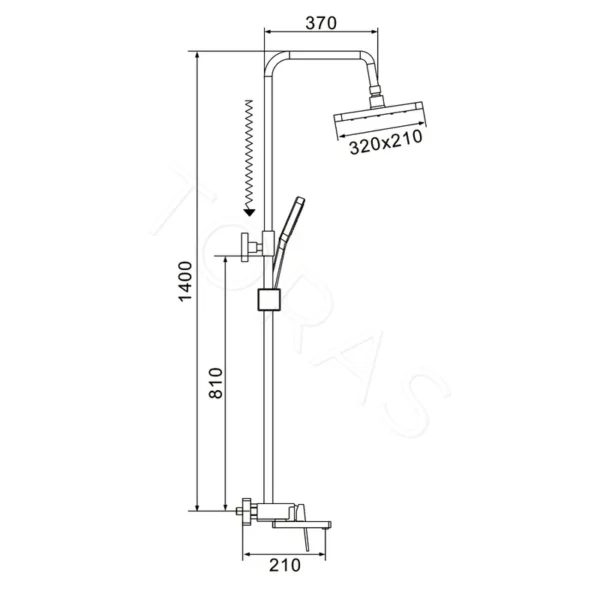 Душевая стойка со смесителем Shevanik S6826T