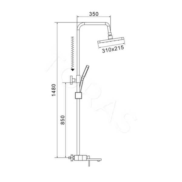 Душевая стойка со смесителем Shevanik S6836T