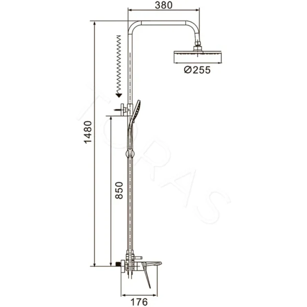 Душевая стойка со смесителем Shevanik S8436H