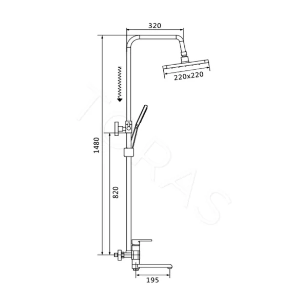 Душевая стойка со смесителем Shevanik S9336