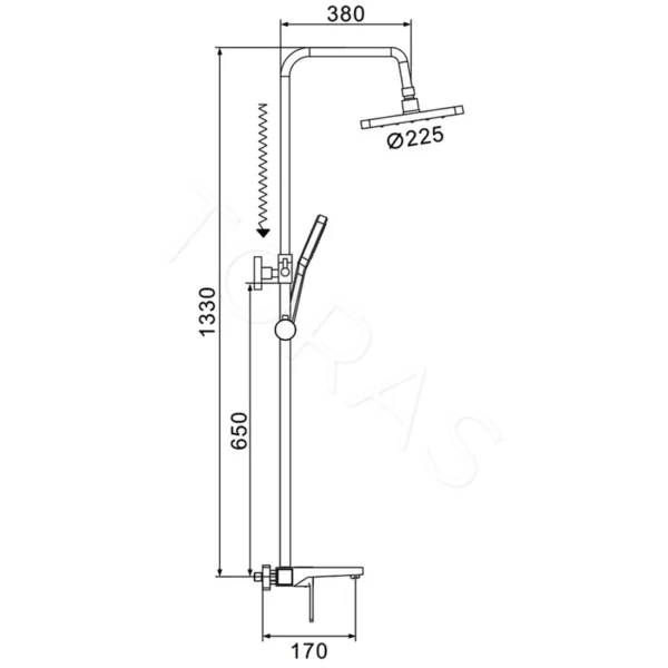Душевая стойка со смесителем Shevanik S9736
