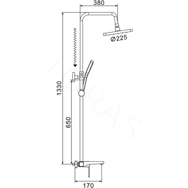Душевая стойка со смесителем Shevanik S9736T