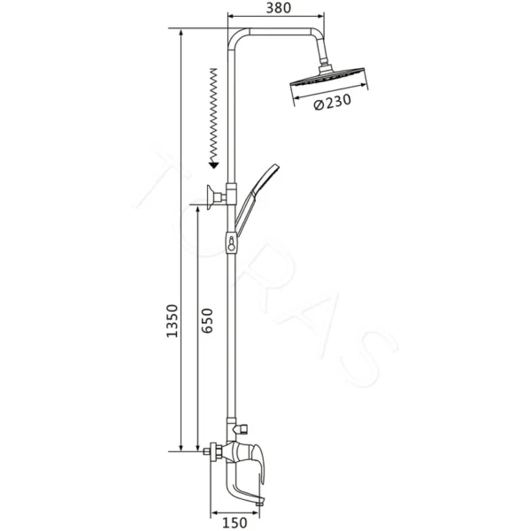 Душевая стойка со смесителем Shevanik S9836F
