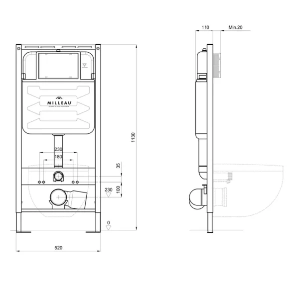 Инсталляция для унитаза Milleau MR0425-A5.0