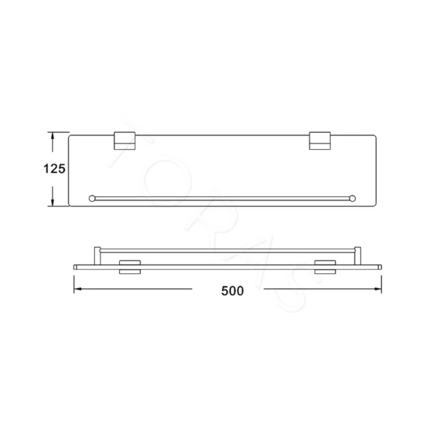 Полка стеклянная Rose RG1719H