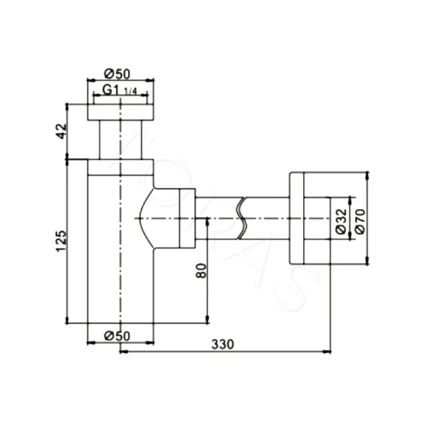 Сифон для умывальника Rose RS22 (хром)