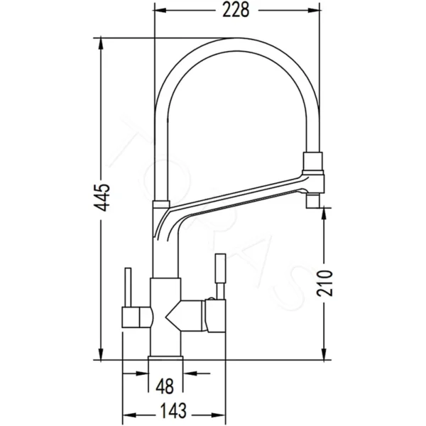 Смеситель для кухни с гибким изливом Rose R658