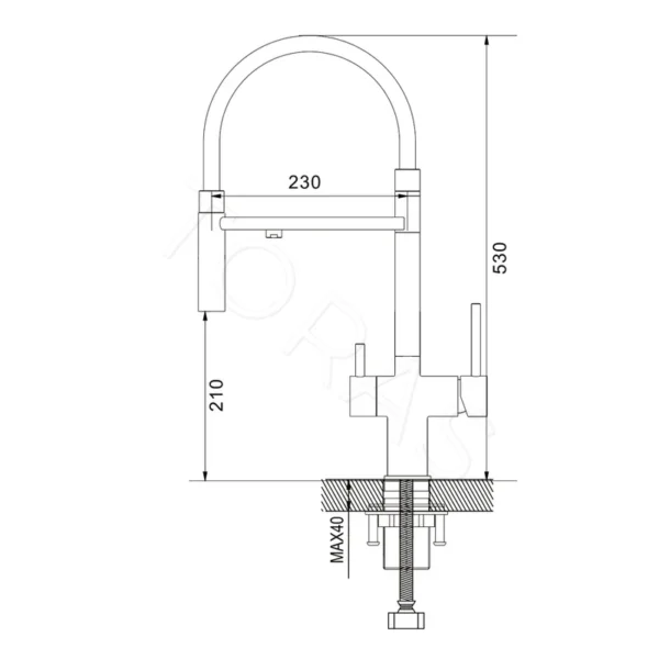Смеситель для кухни с гибким изливом Shevanik S178T