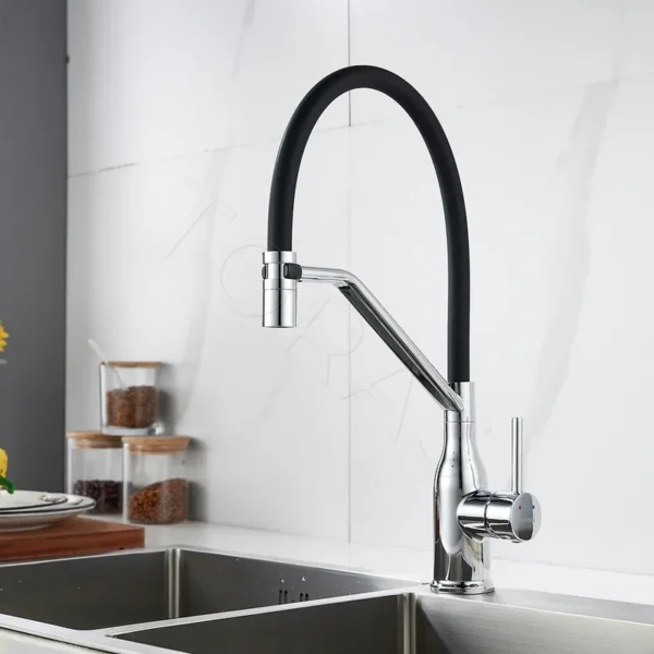 Смеситель для кухни с гибким изливом Shevanik S343-3