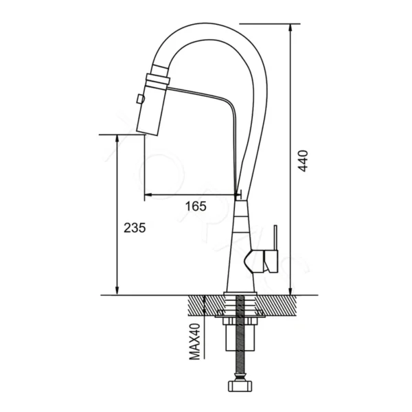 Смеситель для кухни с гибким изливом Shevanik S943H-3