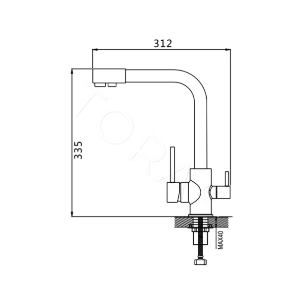 Смеситель для кухни с подключением к фильтру воды Shevanik S868X