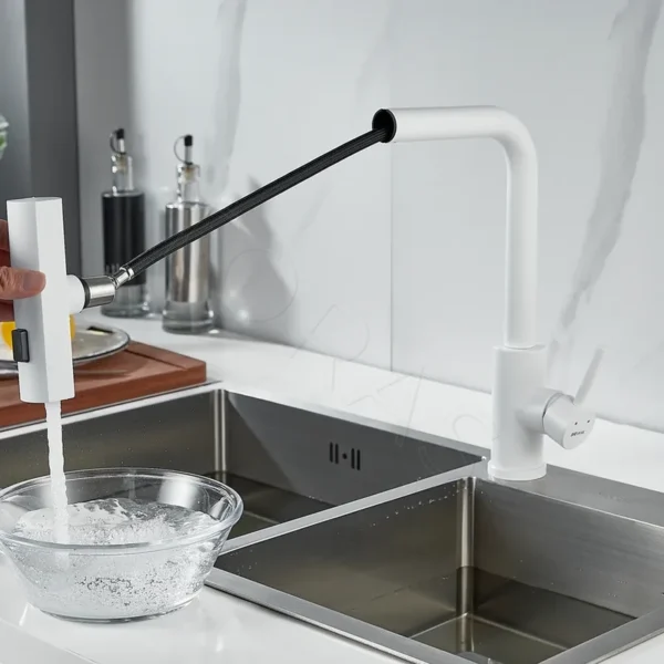 Смеситель для кухни с выдвижным изливом Shevanik S263C