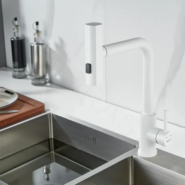 Смеситель для кухни с выдвижным изливом Shevanik S263C