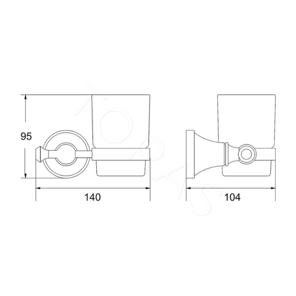 Стакан для ванной Rose RG1912T