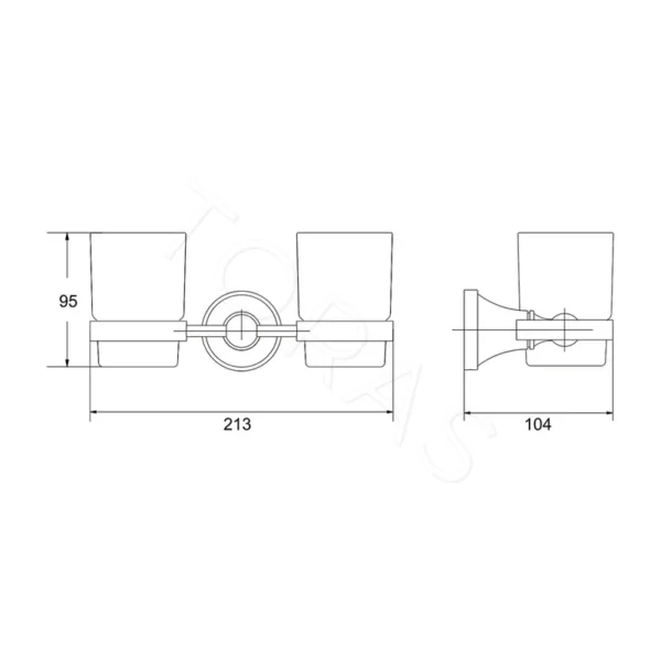 Стакан двойной для ванны Rose RG1922T