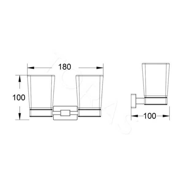 Стакан двойной для ванны Shevanik SG5622T