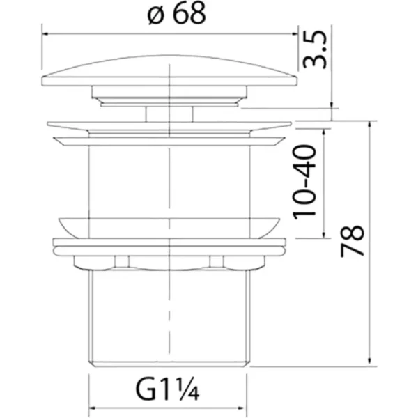 Донный клапан для раковины Milleau PD1 PD1MWM/OO без перелива, cliсk-claсk, белый мрамор