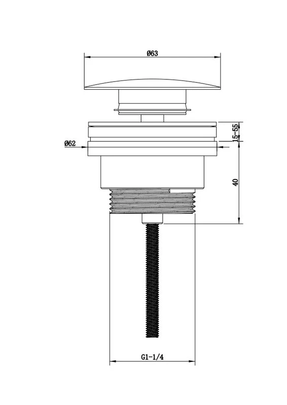 Донный клапан универсальный Clik-clak VEGA V1072U-CR хром для раковины