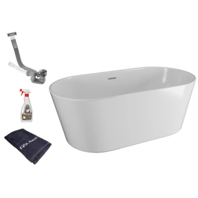 Акриловая ванна Polimat Uzo 160x80 отдельностоящая, белый