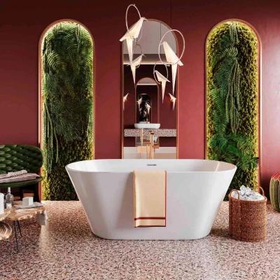 Акриловая ванна Polimat Uzo 160x80 отдельностоящая, белый