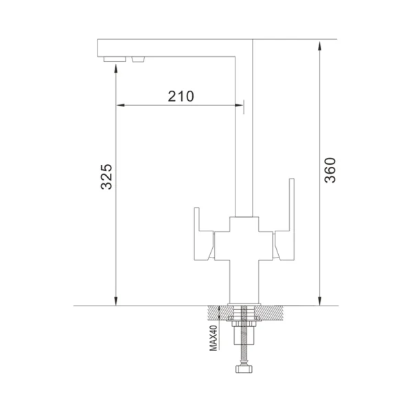 Смеситель для кухни с подключением к фильтру воды Shevanik S148G