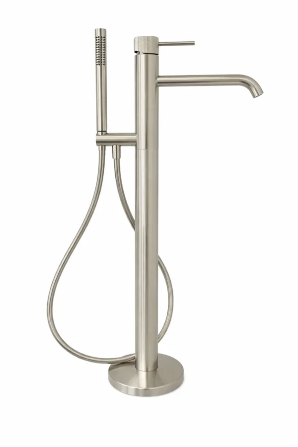 Напольный смеситель для ванны MILLEAU Tissage ML0500BK.BD-BN с монтажным блоком, никель браш