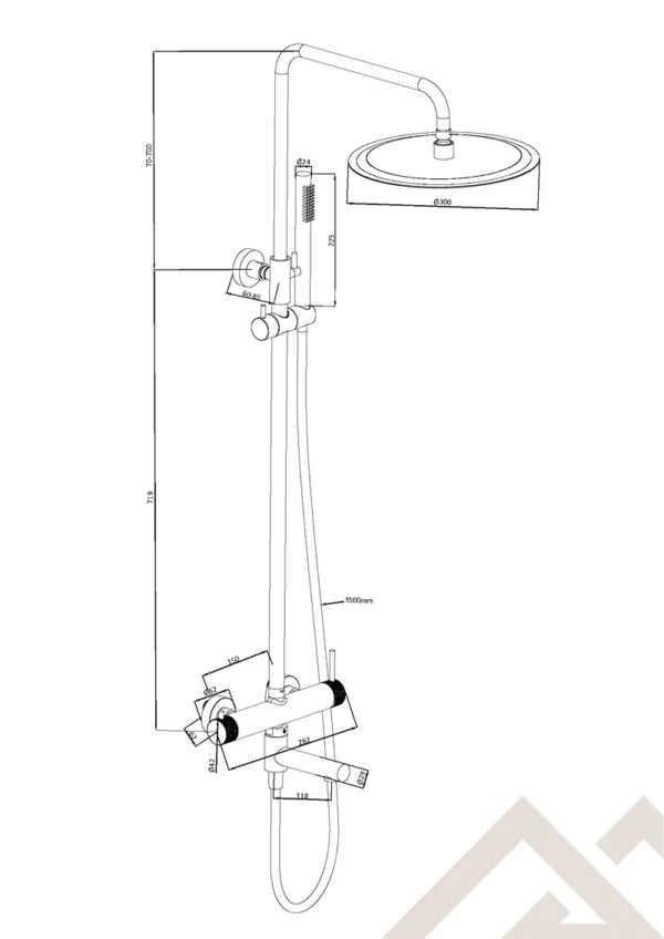 Душевая система MILLEAU Tissage ML5219KS.DM-CR с изливом, Хром
