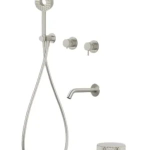 Встраиваемая душевая система для ванны и душа MILLEAU Tissage MSS 520BIM/324Q-BN на 2 потока (комплект с монтажным блоком), Никель браш