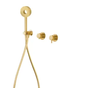 Встраиваемая душевая система для ванны и душа MILLEAU Tissage MSS 520BIM/801Q-BG на 2 потока (комплект с монтажным блоком), Золото браш