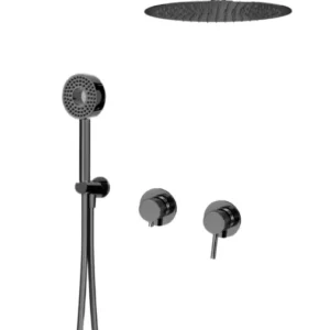 Встраиваемая душевая система для ванны и душа MILLEAU Tissage MSS 530BIM/801Q-GM на 3 потока (комплект с монтажным блоком), Оружейная сталь