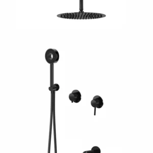 Встраиваемая душевая система для ванны и душа MILLEAU Tissage MSS 530BIM/802Q-GB на 3 потока (комплект с монтажным блоком), Черный глянец
