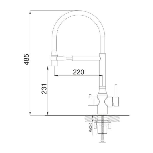 Смеситель для кухни с подключением к фильтру воды Shevanik S378L
